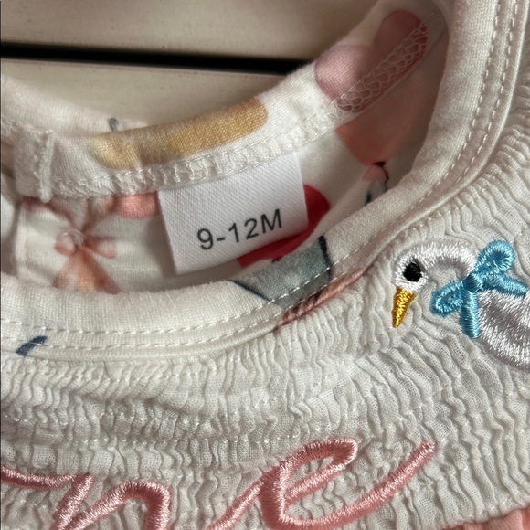 Pink and White Baby Romper with Headband - Silly Goose Birthday - Picture 2 of 5